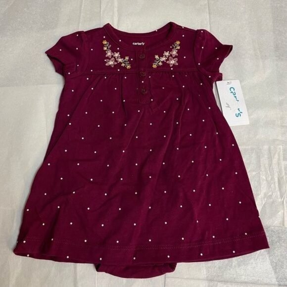2-Piece Baby Girl Floral Bodysuit Dress & Cardigan Carter's Set 9 M - Picture 12 of 12